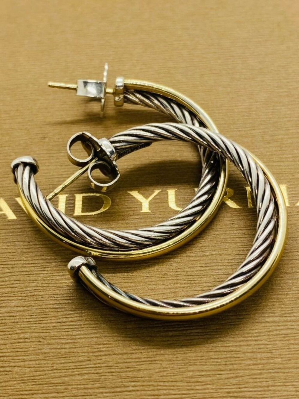 David Yurman Crossover Hoops 925 1/4 18K 31mm